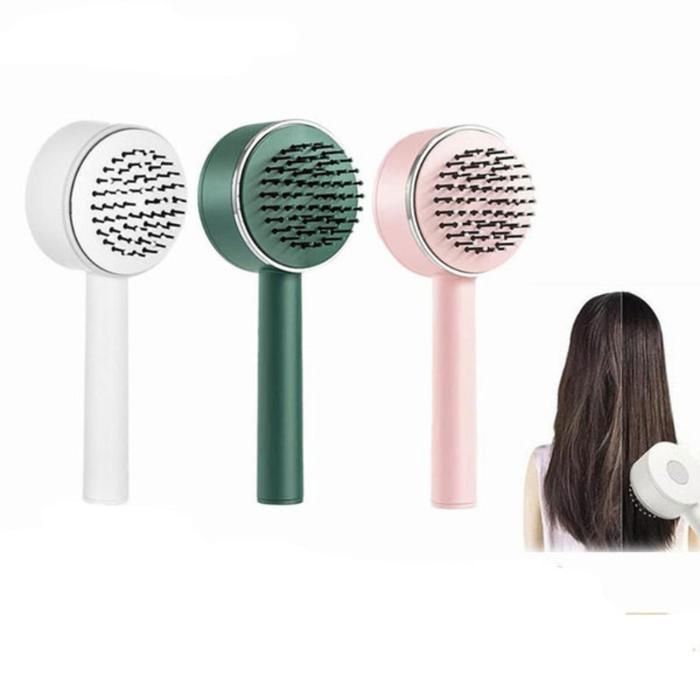 Peigne professionnel antistatique autonettoyant (Couleur aléatoire)