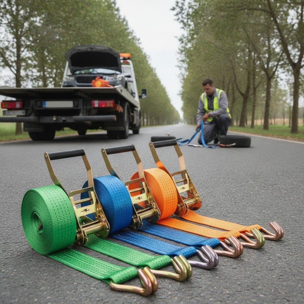 Sangle d'arrimage 10m à cliquet pour dépannage auto(Couleur aléatoire) - Marjane Mall - Image 3