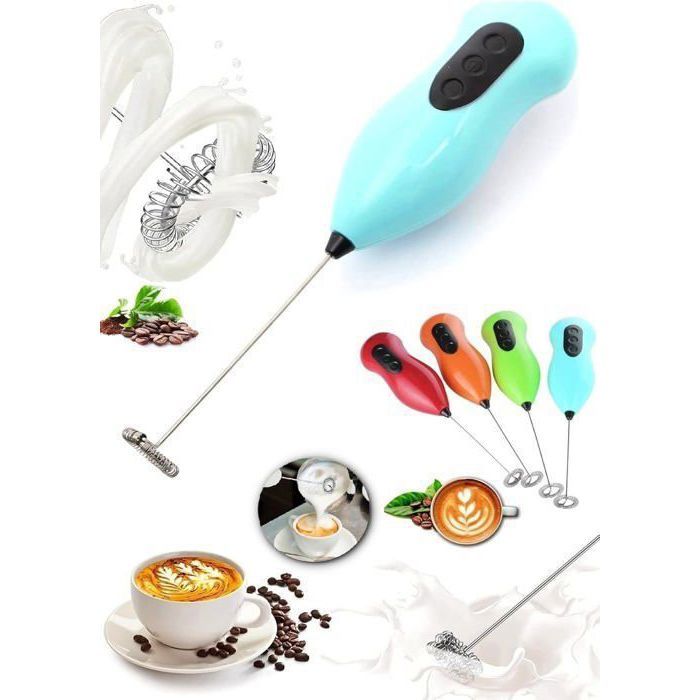 Batteur électrique pour cappuccino et boissons avec mélangeur œufs café lait (couleur aleatoire)