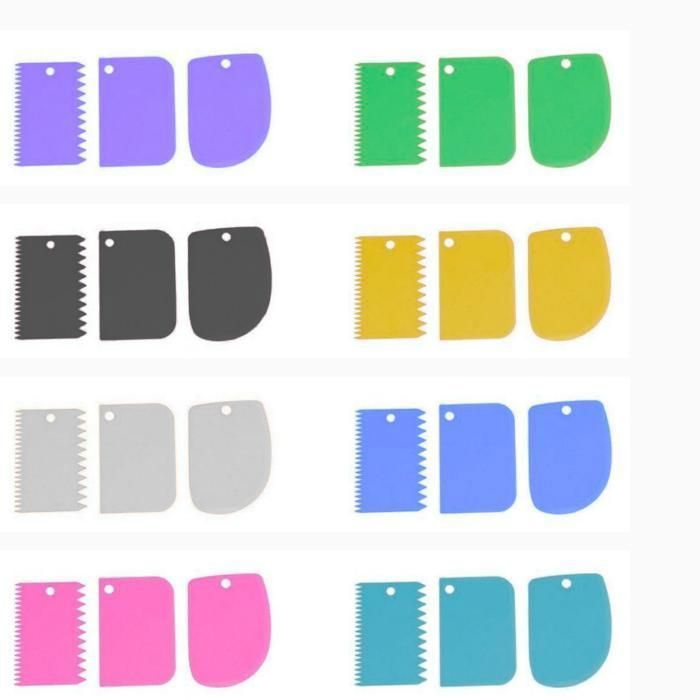 Gâteau grattoir plastique 3 pièces – spatules pour décoration et coupe de gâteau