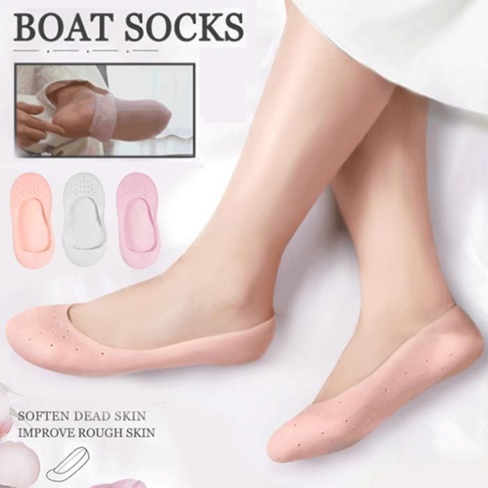 2pcs chaussettes en silicone double confort pour le soin des pieds