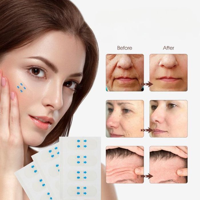 40 pièces invisible mince visage autocollants rides affaissement peau vforme