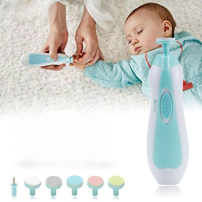 Coupe-ongles électrique pour bébé, design amélioré avec 6 têtes de meulage
