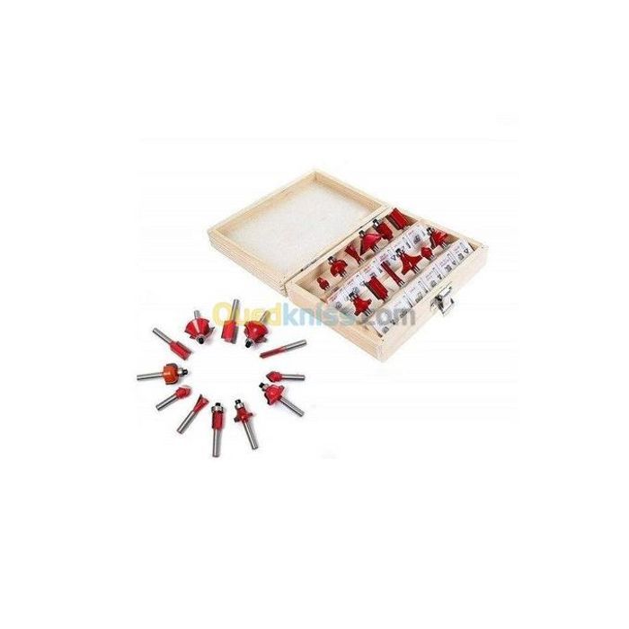 Jeu de mèches défonceuse 12pcs queue 6mm