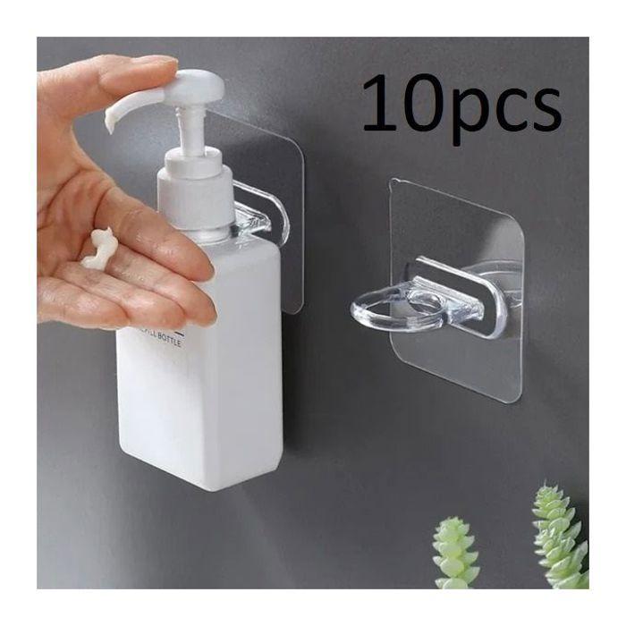 Pack de 10 crochets transparents pour cuisine et salle de bain