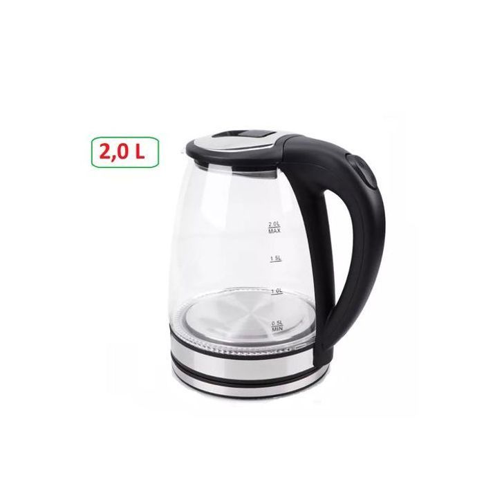 Bouilloire électrique, grande capacité 2.0l haute verre