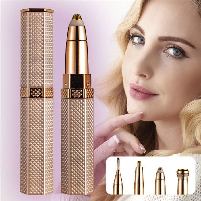 Rasoir visage 4 têtes rechargeable femme