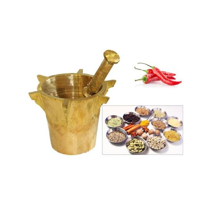 Mortier et Pilon Traditionnel en Cuivre – Épais & Robuste – 1 kg – Coloris Bronze