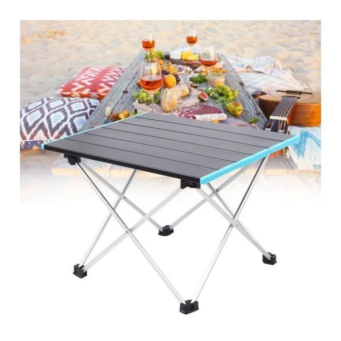 Table pliante - Aluminium - 68x45,5x40 cm - Légère - Pique-nique - Extérieur