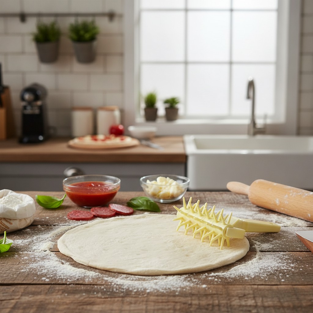Rouleau pique pâte pizza brosse pizza pique vite plastique - gâteaux  (couleur et design aléatoire) - Marjane Mall - Image 3