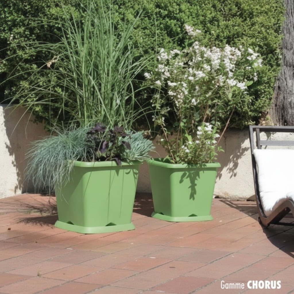 Pot plastique carré fleur 19.5cm (Couleur aléatoire) - Marjane Mall - Image 3