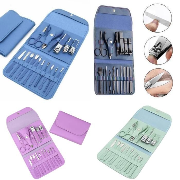 Kit manucure pédicure professionnel 16 pièces (couleur aléatoire)