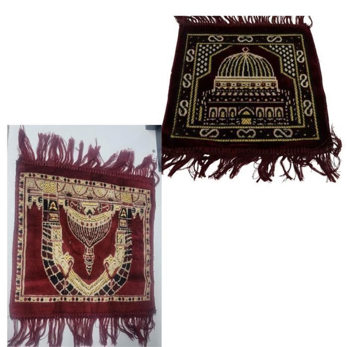 Mini tapis de prière islamique,confortable et portable pour les voyages 33x34cm