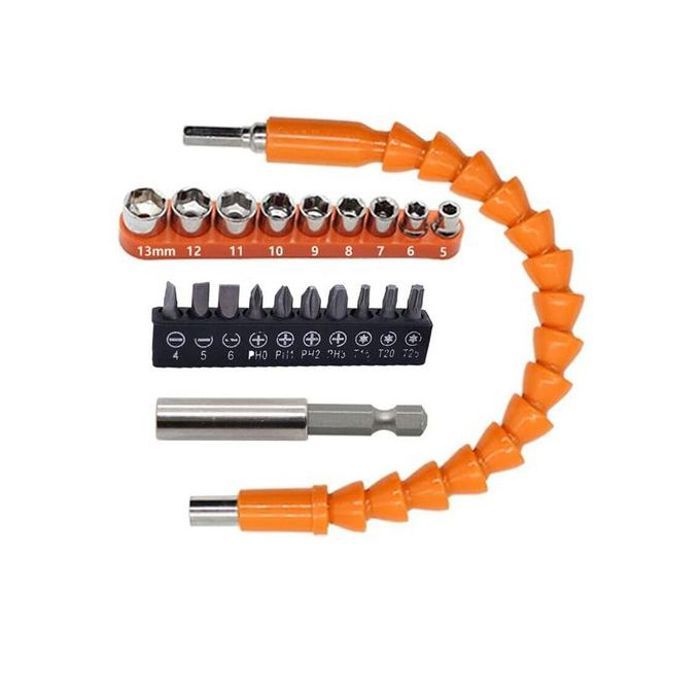 Embouts d'extension serpent à double tête, arbre de forage flexible de 30 cm
