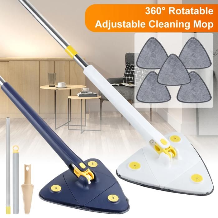Vadrouille triangulaire à rotation 360° pour un nettoyage précis et facile
