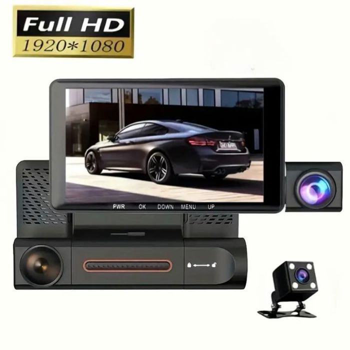 Caméras dvr pour voiture avec triple enregistrement hd 1080p de 4,0 pouces