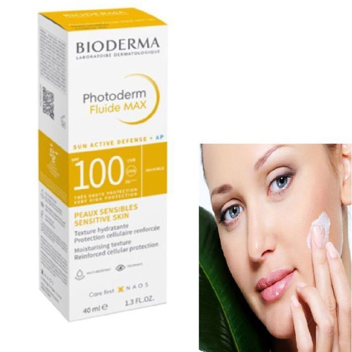 Bioderma crème solaire photoderm fluide max spf 100 ecran invisible,peau sensibles, 40 ml