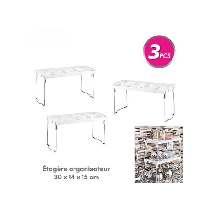Pack 3 organisateur d'étagère pour cuisine étagère à épices