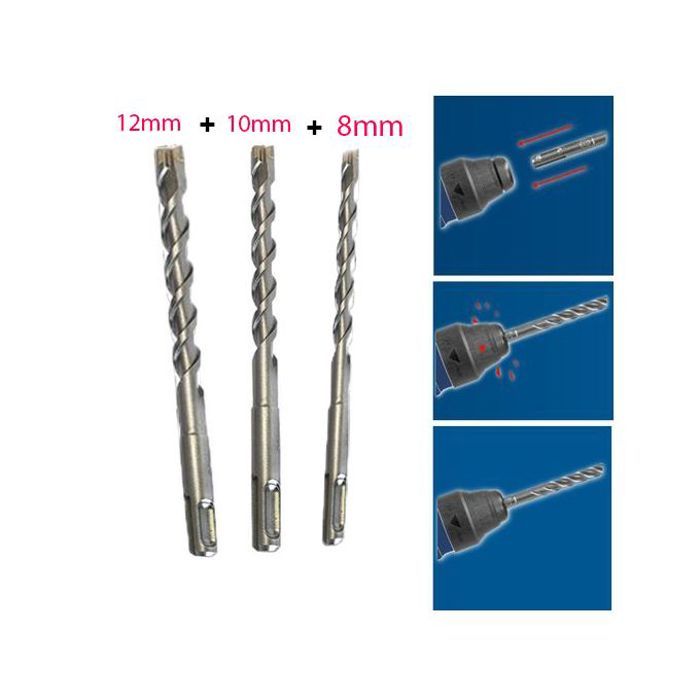 Pack forets beton 8 10 12mm 160mm
