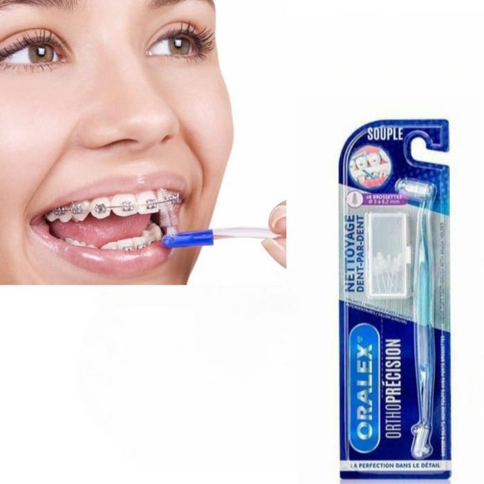 Set oralex de 6 brossettes interdentaires avec support