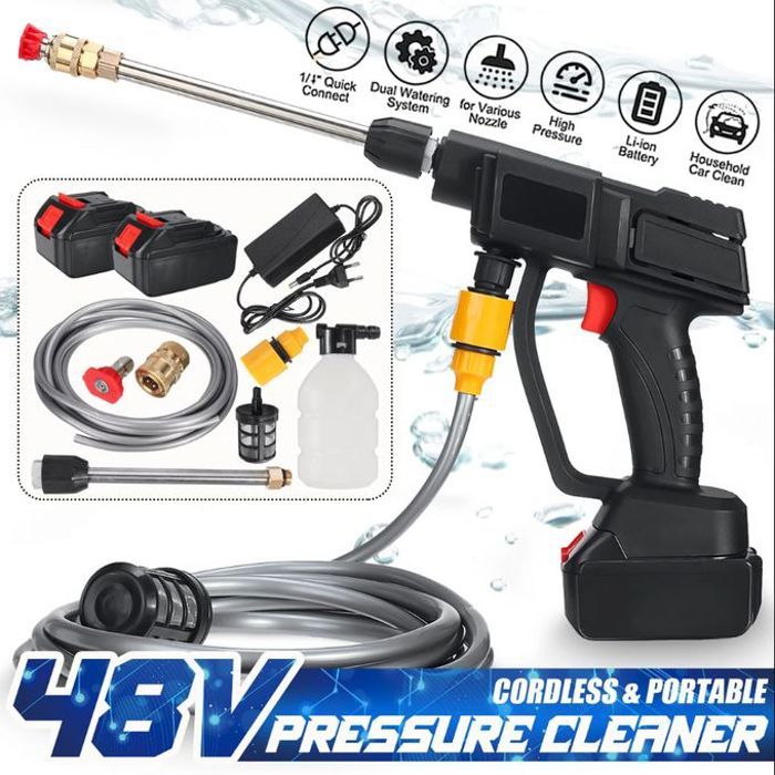 Pistolet de lave-auto électrique sans fil, pulvérisateur haute pression,11pcs