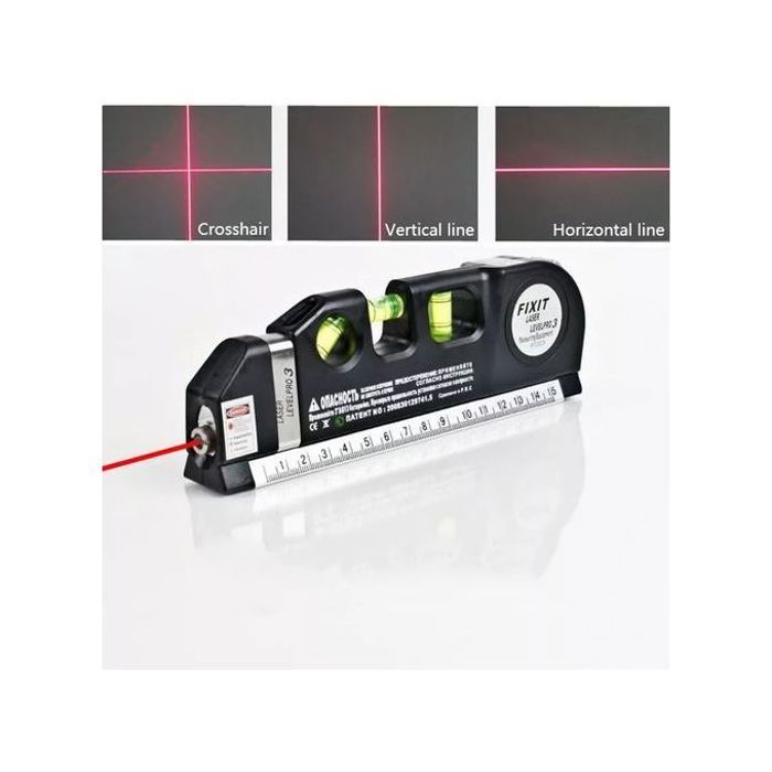 Niveau laser polyvalent infrarouge + ruban de mesure horizontal vertical