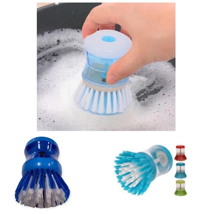 1 pcs Brosse à vaisselle avec distributeur de savon liquide de lavage, brosse de nettoyage de lavage de cuisine