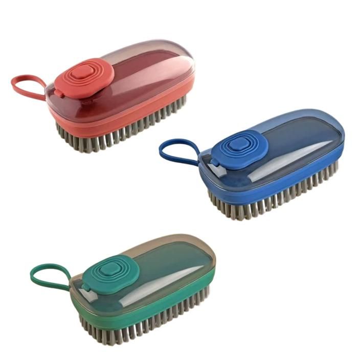 Brosse de Nettoyage Ergonomique avec Distributeur de Savon – Portable – Pour Vaisselle et Surfaces (Couleur Aléatoire)
