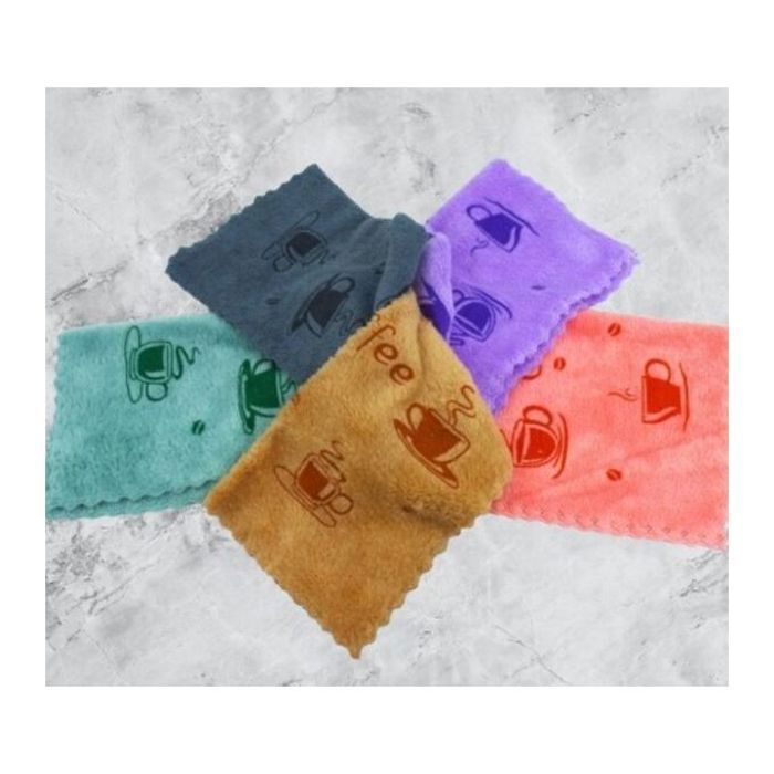 Kit de 5 serviettes de cuisine absorbantes de différentes couleurs 30x30cm