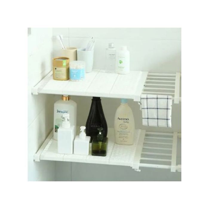 Etagères de placard en plastique gain d'espace évolutif 73_125 x 36 cm