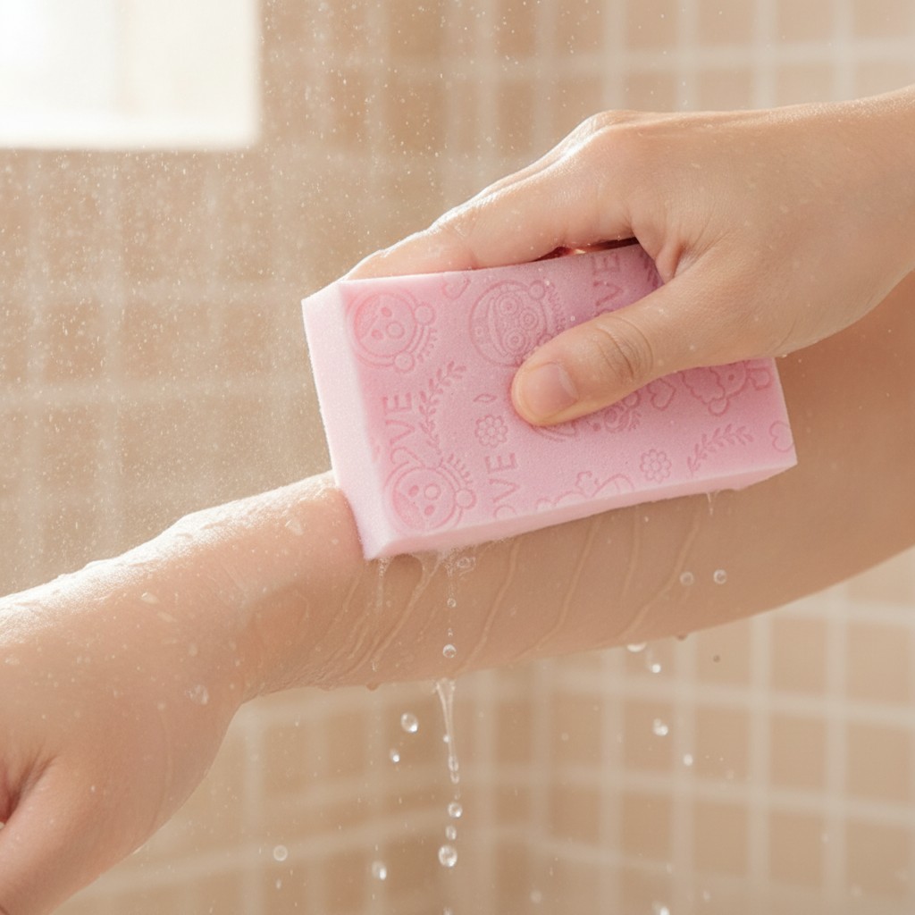 Éponge magique de bain pour éliminer la peau morte, exfoliante, massage corporel(Couleur aléatoire) - Marjane Mall - Image 4