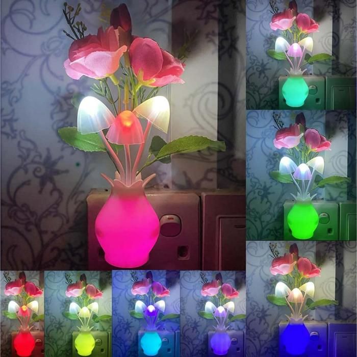 Veilleuse fleur induction led colorée