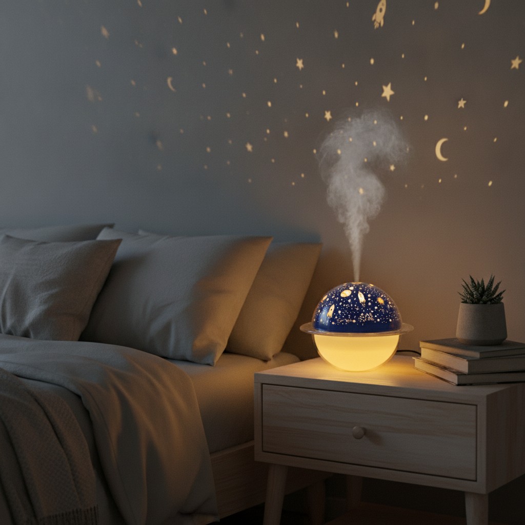Led humidifier usb night lamp humidifier planet shaped 2-in-1 - Marjane Mall - Image 3