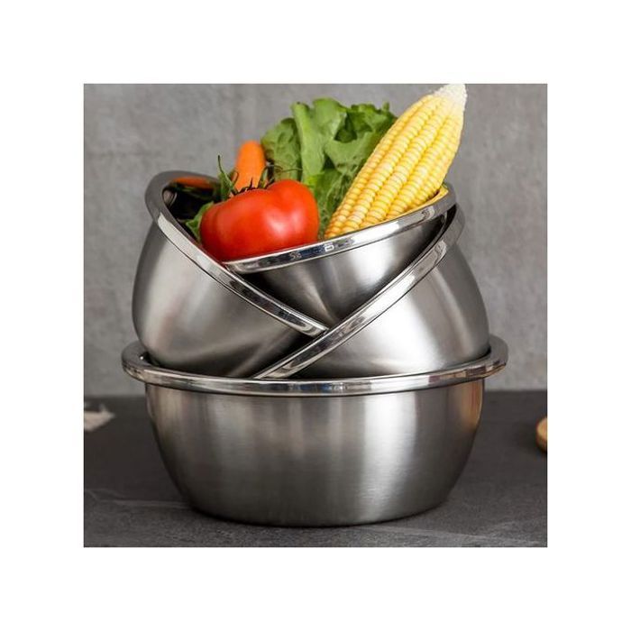 22 cm bol inox profond rond vaisselle cuisine bol de préparation en acier inoxydable