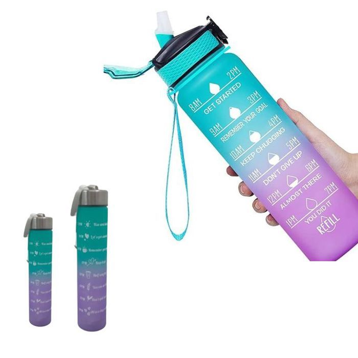 Trio de bouteilles d'eau pour sport et ecole