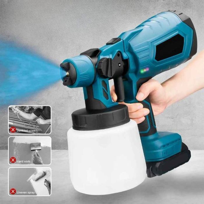 Oks pulvérisateur de peinture électrique sans fil,compatible avec la batterie,1000ml