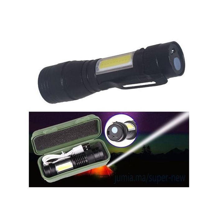 Mini lampe de poche de police torche de camping rechargeable haute-puissance