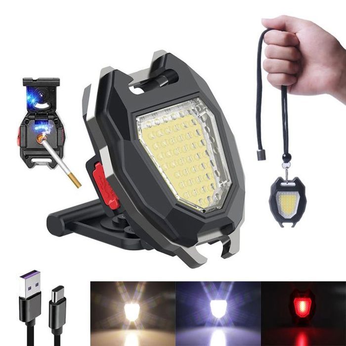 Porte-clés lampe de poche led cob rechargeable