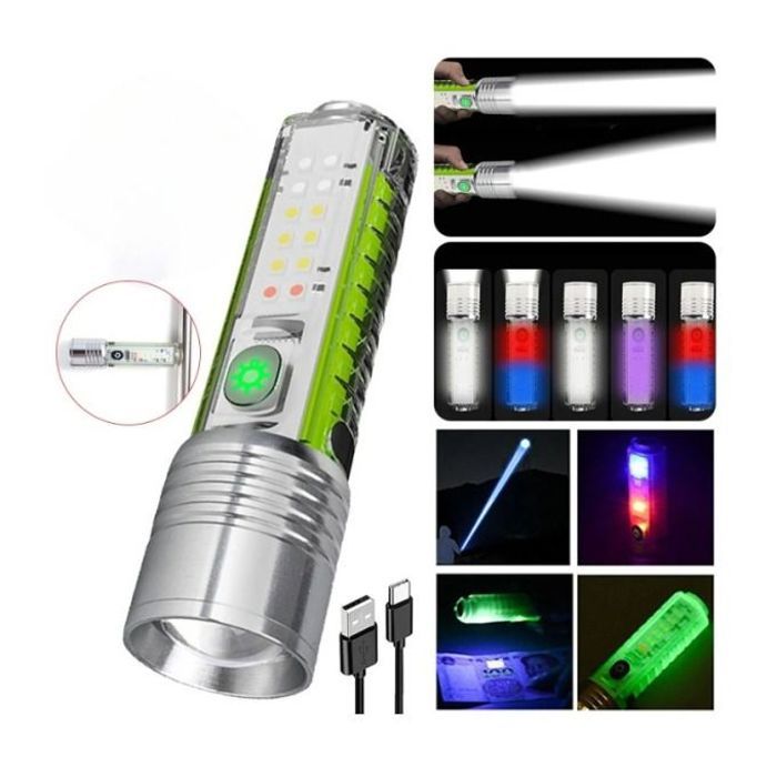 Lampe de poche uv à led 8 modes usb
