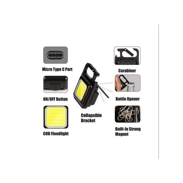 Lampe de poche usb rechargeable multifonctionnelle avec aimant