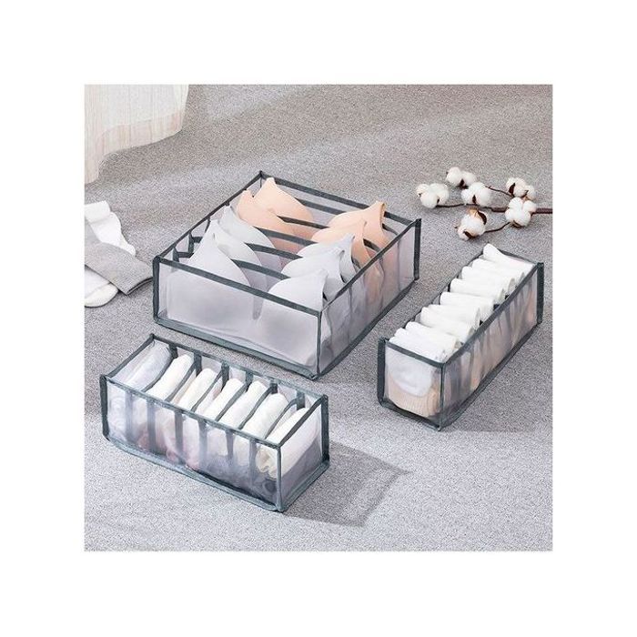 3 pièces de boîte de rangement pour sousvêtement
