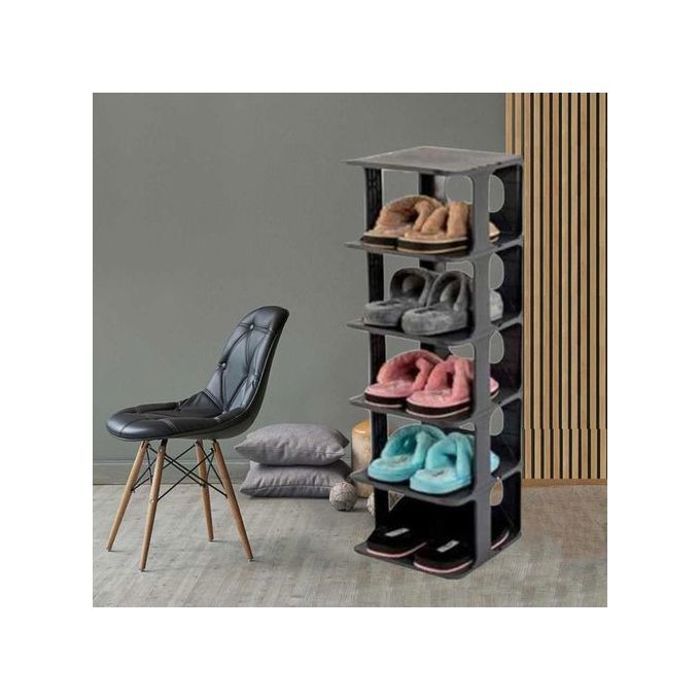 Offfre range chaussures de luxe gris 5 étages armoire à chaussures gris