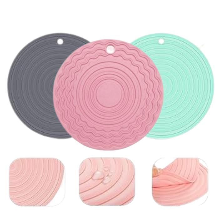 Lot de 2 tapis de table ronds antidérapants et isolants thermiques