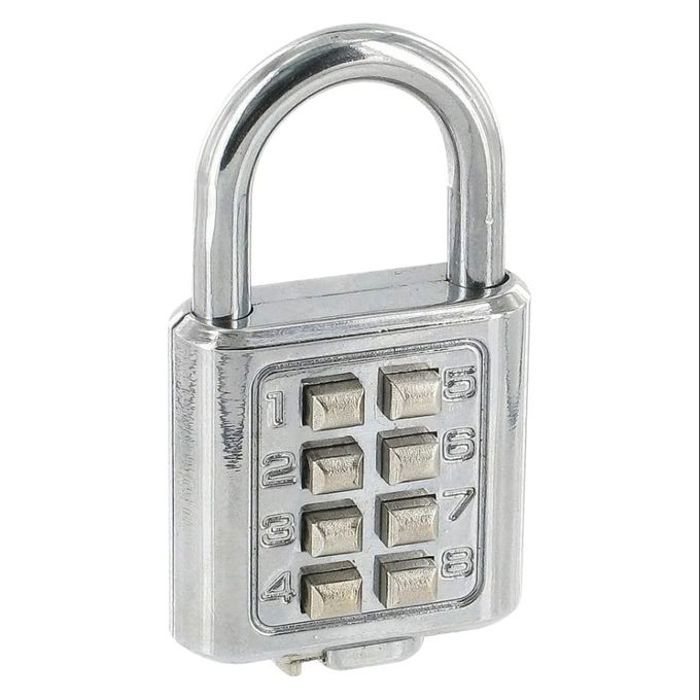 Cadenas à code en acier avec 8 chiffres digitaux à combinaison