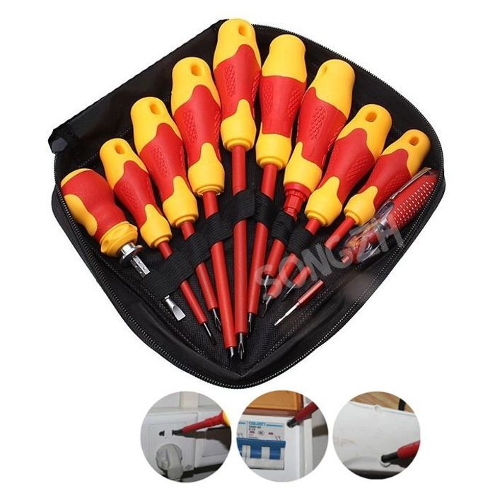 Tournevis magnétique multi-usages, jeu de tournevis isolés, outils de réparation