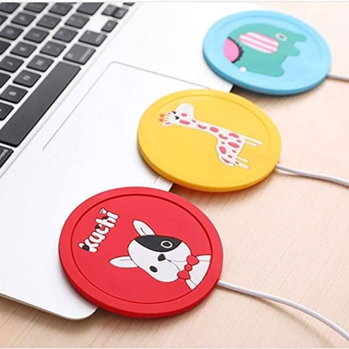 Tapis chauffant pour tasse à café ou thé avec alimentation USB pour le bureau (Couleur aléatoire)