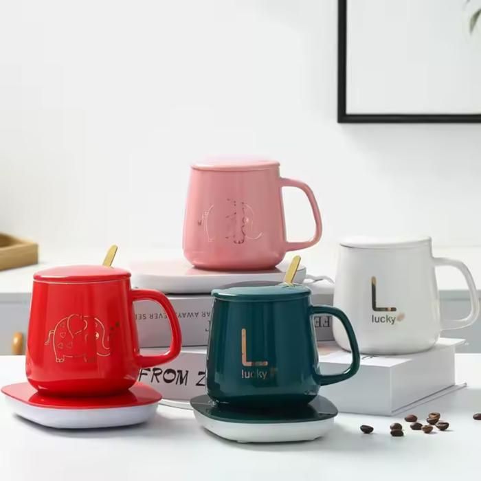 Meilleur cadeau tasse à café, mini porte-théIère portable, base chauffante- (Couleur aléatoire)