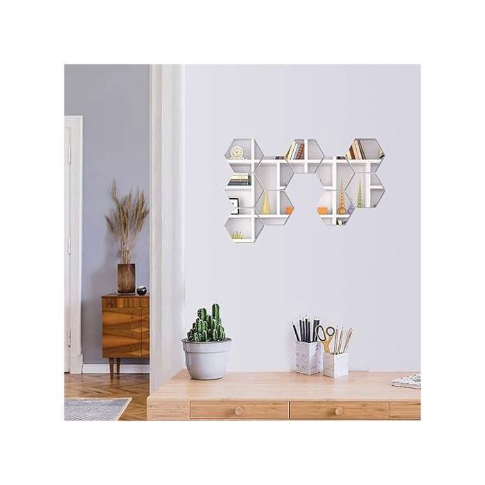 Miroir murale hexagonaux pour décoration moderne de mur 21x18 cm