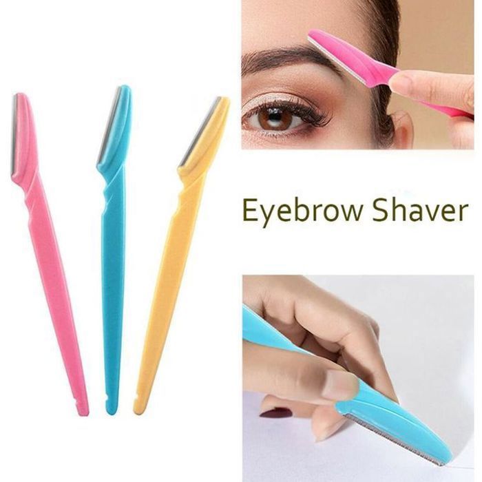 Lot de 3pcs rasoir à sourcils et le visage, épilateur portable pour le visage (Couleur aléatoire)