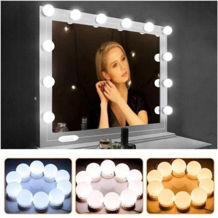 Miroir de maquillage à lumières led dimmables